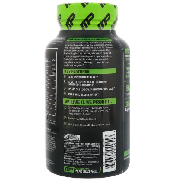 MusclePharm Shred Sport Thermogenic Complex 60 Capsules Online Sale