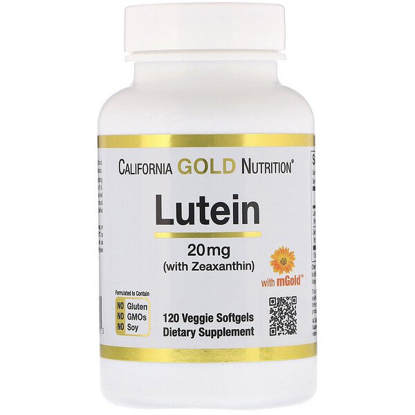 California Gold Nutrition Lutein with Zeaxanthin 20mg 120 Veggie Softgels Cheap