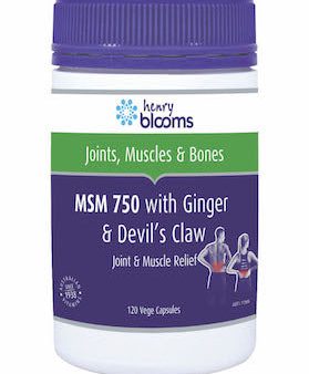 Henry Blooms MSM 750 with Ginger 1000mg & Devils Claw 120 vegetarian capsules Online Hot Sale