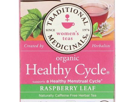 Traditional Medicinals Women s Teas Organic Healthy Cycle Raspberry Leaf Caffeine Free Herbal Tea 16 Wrapped Tea Bags .85 oz (24g) Discount