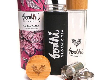 Bodhi Organic Tea Glass Tea Flask w Bamboo Lid 400ml Fashion