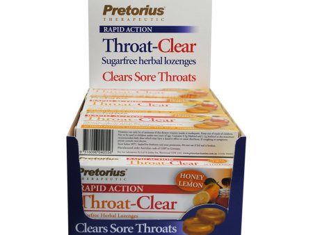 Pretorius Throat-Clear Lozenges Honey & Lemon 20 Pack x 12 Display Online Sale