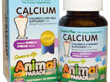 Nature s Plus, Source of Life, Animal Parade, Calcium, Children s Chewable Supplement, Natural Vanilla Sundae Flavor, 90 Animals Sale