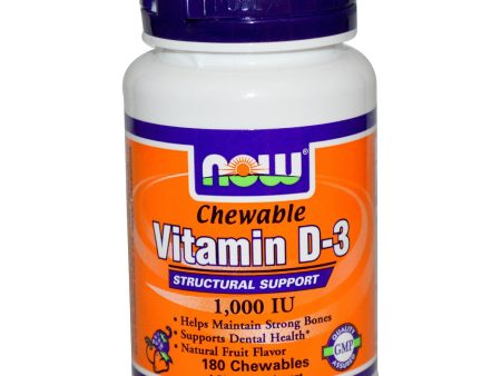 Now Foods, Chewable, Vitamin D-3, Natural Fruit Flavor, 1,000 IU, 180 Chewables Cheap