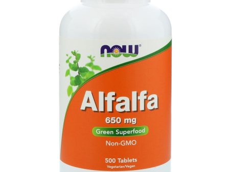 Now Foods Alfalfa 650mg 500 Tablets Hot on Sale