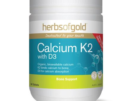 Herbs Of Gold Calcium K2 With D3 90 Tablets Hot on Sale