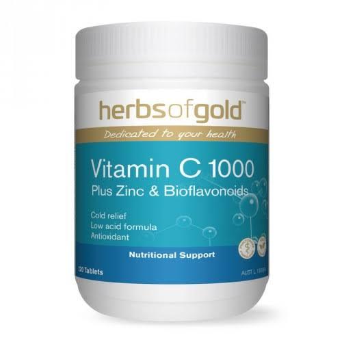 Herbs of Gold Vitamin C 1000 + Zinc & Bioflavonoid 120 Tablets on Sale