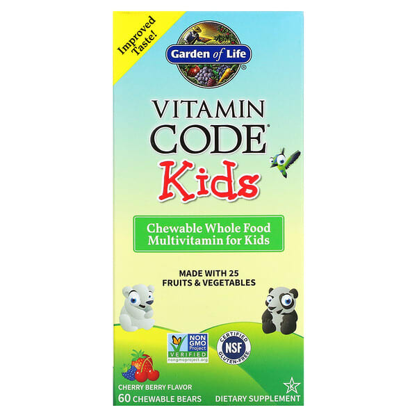 Garden of Life Vitamin Code Kids Chewable Whole Food Multivitamin for Kids Cherry Berry 60 Chewable Bears Discount