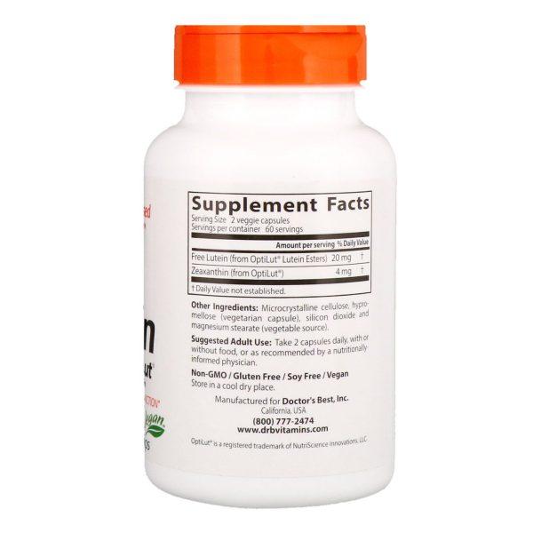 Doctor s Best Lutein with OptiLut 10mg 120 Veggie Caps on Sale