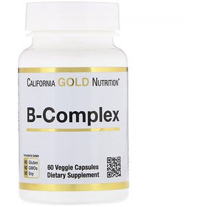 California Gold Nutrition B-Complex Essential B Vitamin Complex 60 Veggie Capsules Supply