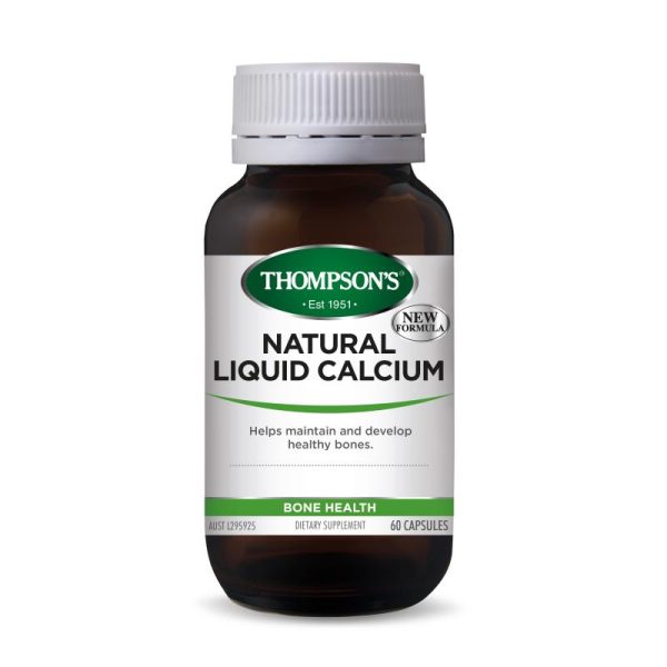 Thompson’s Natural Liquid Calcium 60 Capsules Hot on Sale