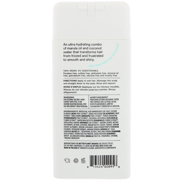 Acure Simply Smoothing Shampoo Coconut & Marula 12 fl oz (354ml) Sale