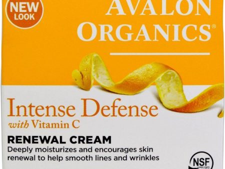 Avalon Organics Intense Defense, With Vitamin C Renewal Cream 2 oz (57g) Supply