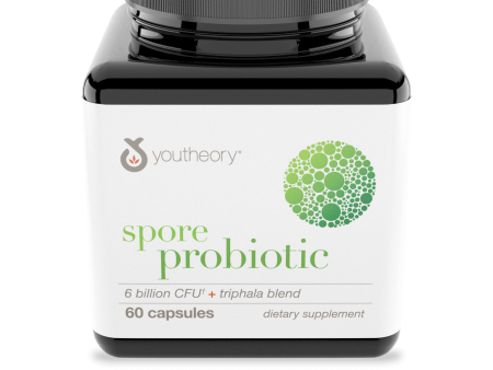 Youtheory Spore Probiotic 6 Billion CFU 60 Capsules Hot on Sale