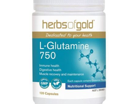 Herbs Of Gold L-Glutamine 750, 120 Veggie Capsules Online Hot Sale