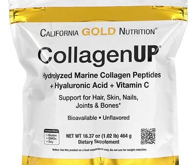 California Gold Nutrition, CollagenUP, Hydrolyzed Marine Collagen Peptides with Hyaluronic Acid and Vitamin C, Unflavored, 16.37 oz (464 g) Sale