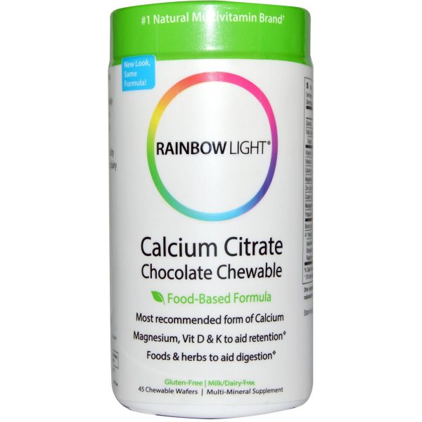 Rainbow Light Calcium Citrate Chocolate Chewable Food-Based Formula 45 Chewable Wafers Online