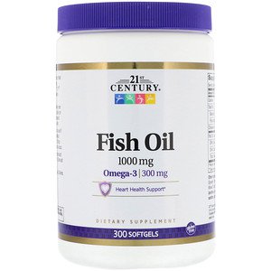 21st Century Fish Oil 1000mg 300 Softgels Hot on Sale