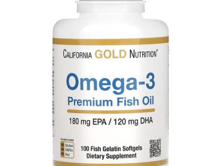 California Gold Nutrition, Omega-3 Premium Fish Oil, 100 Fish Gelatin Softgels For Cheap