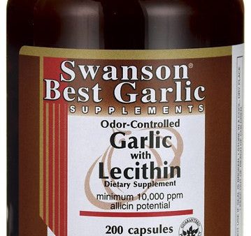 Swanson Best Garlic Supplements Garlic with Lecithin 600 380mg 200 Caspules Fashion