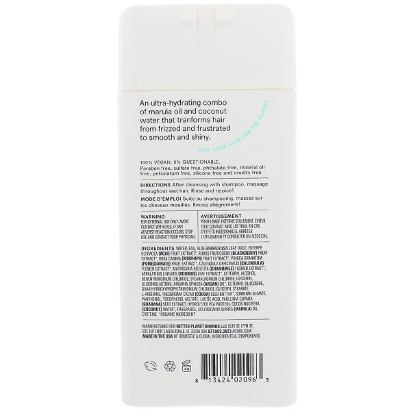 Acure Simply Smoothing Conditioner Coconut & Marula 12 fl oz (354ml) Online Hot Sale