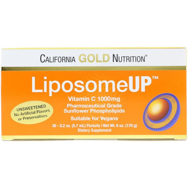 California Gold Nutrition LiposomeUP Liposomal Vitamin C 1000mg 30 Packets, 0.2 oz (5.7ml) Each Online