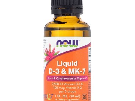 Now Foods Liquid D-3 & MK-7 1 fl oz (30ml) For Sale