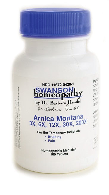 Swanson Homeopathy Arnica Montana 3X, 6X, 12X, 30X, 200X, 100 Tabs Sale