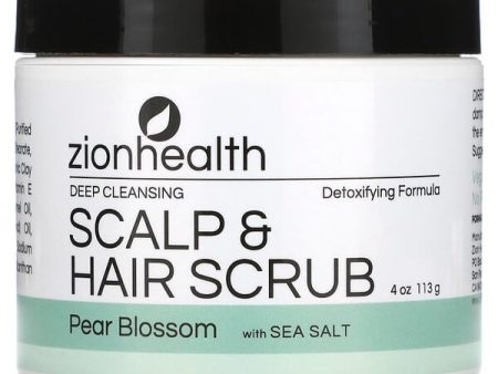 Zion Health, Deep Cleansing Scalp & Hair Scrub, Pear Blossom with Sea Salt, 4 oz (113 g) Online now