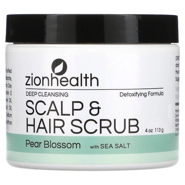 Zion Health, Deep Cleansing Scalp & Hair Scrub, Pear Blossom with Sea Salt, 4 oz (113 g) Online now