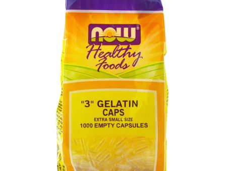 Now Foods, ““““3““““ Gelatin Caps, Extra Small Size, 1000 Empty Capsules For Discount