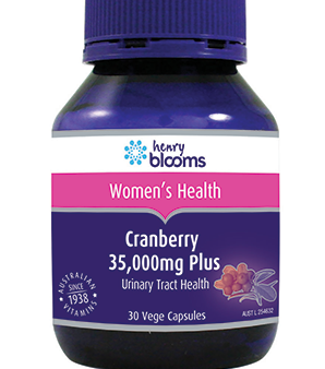 Henry Blooms Cranberry 35,000mg Plus Vitamin C & Silica 30 capsules on Sale