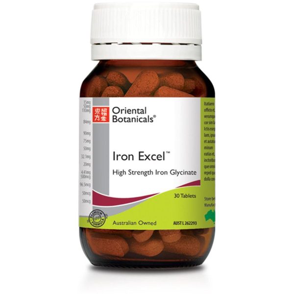 Oriental Botanicals Iron Excel 30 Tablets Hot on Sale