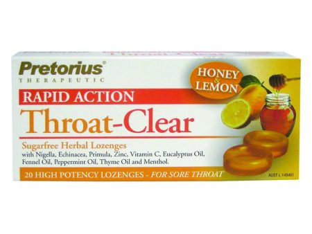 Pretorius Throat-Clear Lozenges Honey & Lemon 20 Pack For Cheap