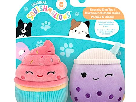 Squishmallows Squeaky Plush Dog Toys Poplina & Diedre Fashion