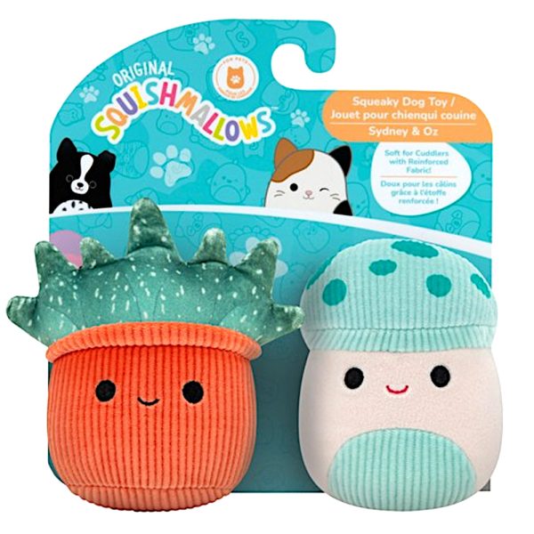 Squishmallows Squeaky Plush Dog Toys Sydney & Oz Discount