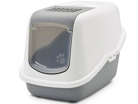 Savic Nestor Cat Toilet Hooded Litter Tray Grey Hot on Sale